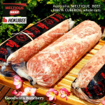 Beef Cuberoll Scotch-Fillet RIBEYE Australia frozen MELTIQUE (wagyu alike) Australia HOKUBEE steak schnitzel 3/8" 1cm (price/pack 2-3pcs 600g)